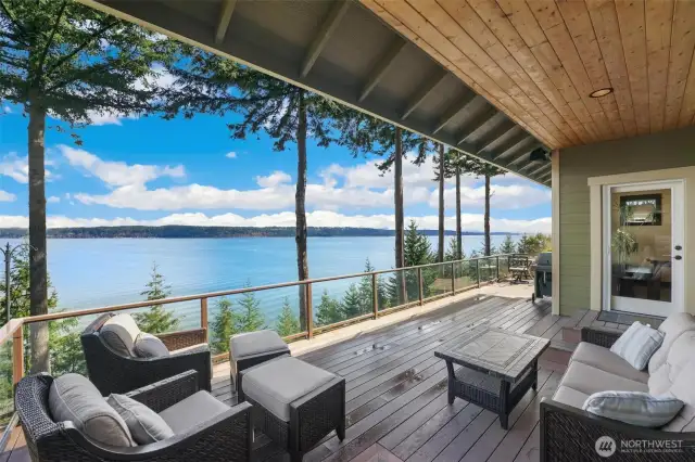 Take it all in from the privacy of your own deck that gives you 180-degree views of Port Susan and the Cascade Mountains.