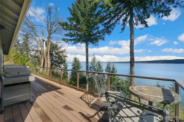 Watch visiting Gray Whales, Orcas and eagles from the privacy of your own deck.