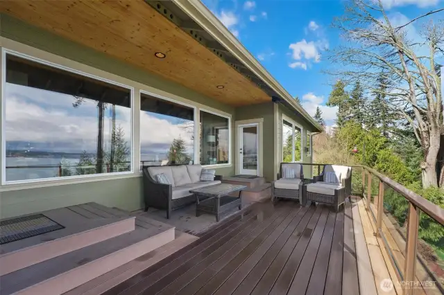 The east side of Camano is famous for its amazing sunrises which can be seen from this home.