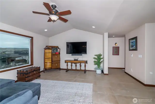 Vaulted ceilings in the living room