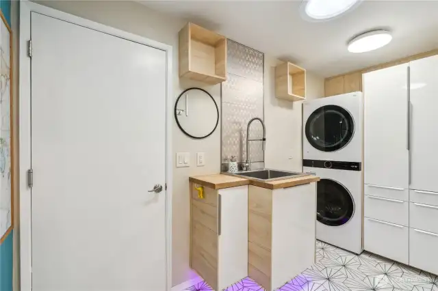 Newly upgraded utility room make laundry so much easier. Deep utility sink for convenience.