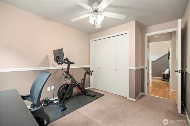 Main floor office or flex room with closet—ideal for working from home, hobbies, or an exercise space.