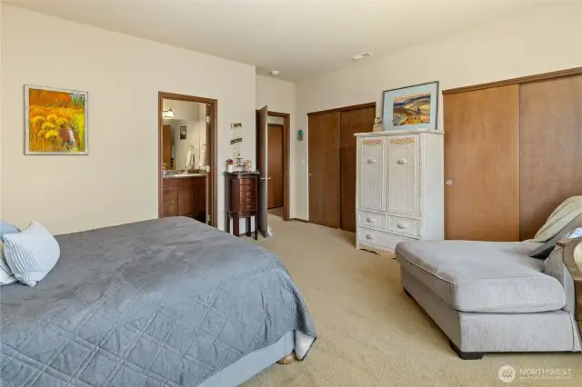 Double wall closets with a ton of closet space!