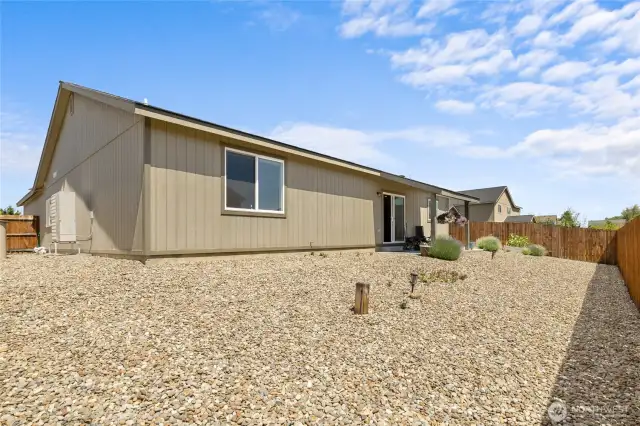 This is the low maintenance part but if you need some grass, the east side of the home is a level grassy yard area!