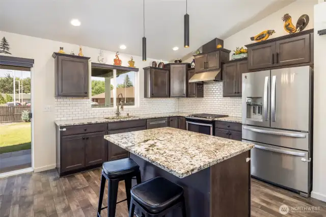 Custom kitchen with tile backsplash
