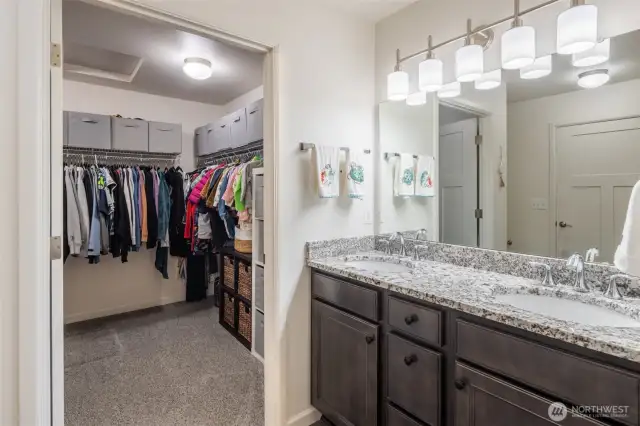 Large walk in closet in the primary bath