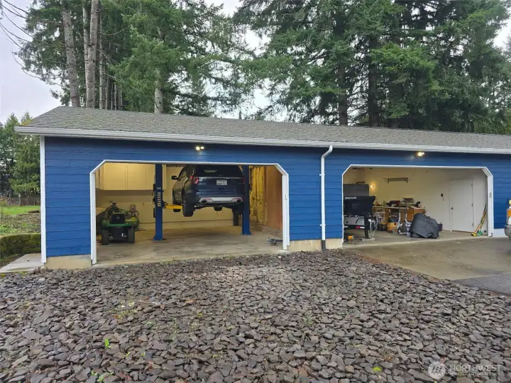 Inside the shop and garage.