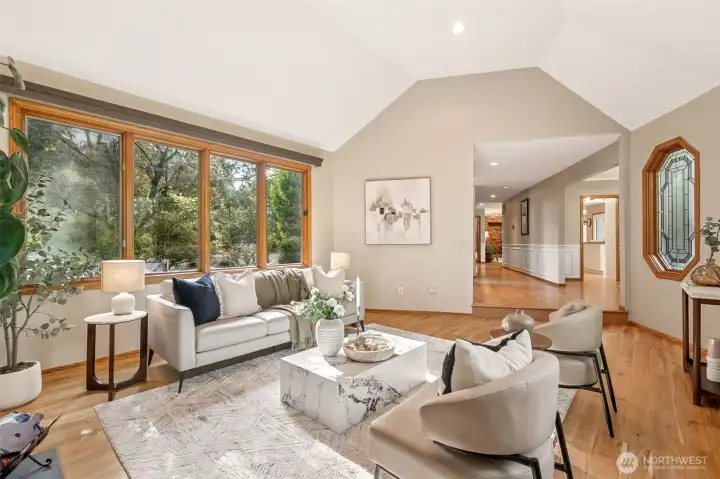 Rich hardwood floors and woodwrpped windows attest to the quality of the home's construction and owner's care and maintenance of the home.