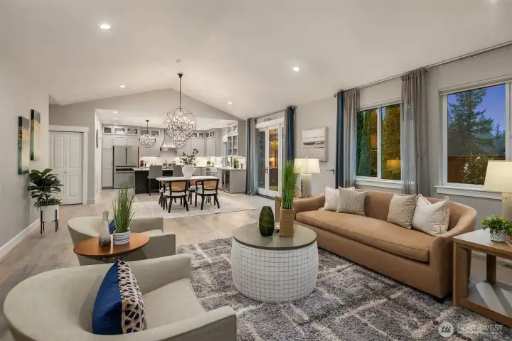 Manufactured hardwood floors throughout