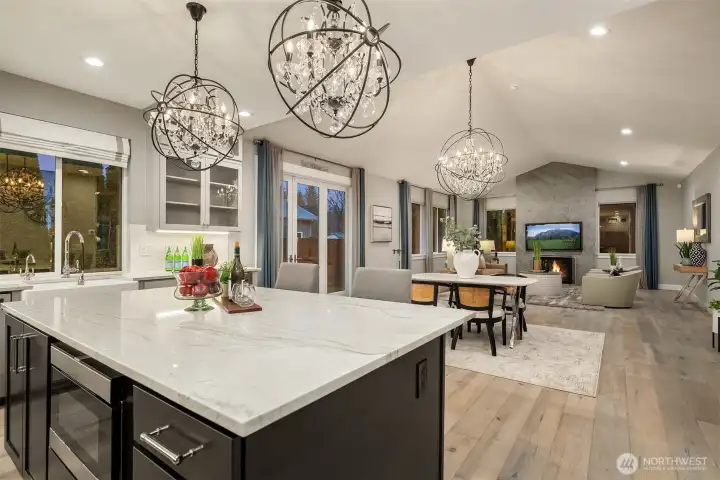 Oversized great room is perfect for casual living and entertaining.