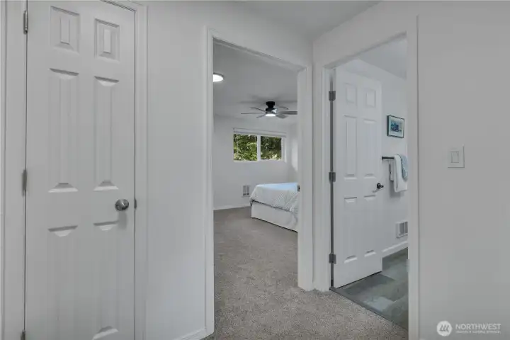 Linen closet on the landing upstairs.