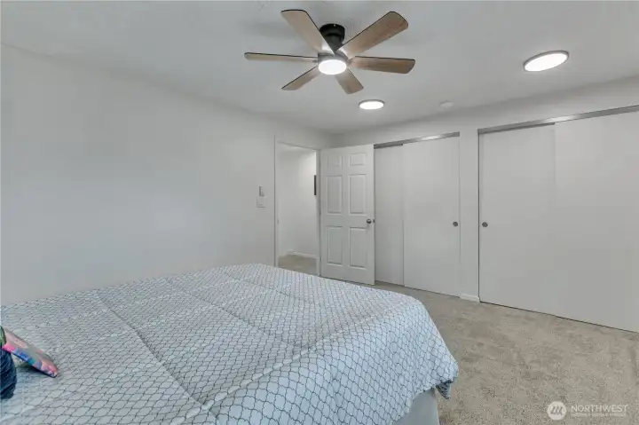 Full wall of closets.