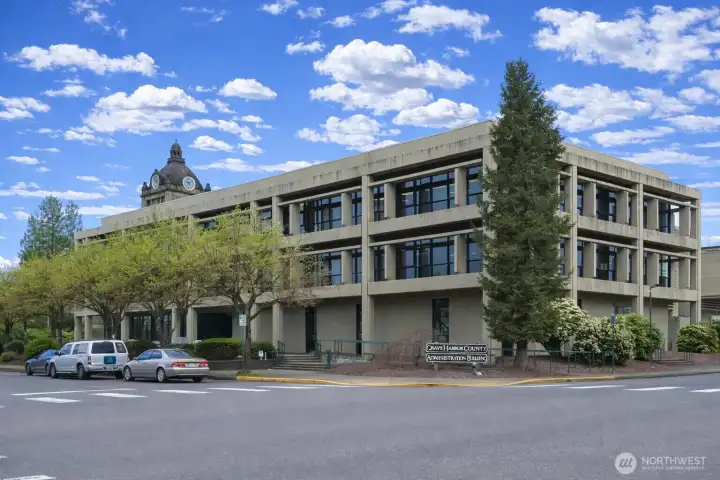 Just across the corner sits all of the Grays Harbor County offices.
