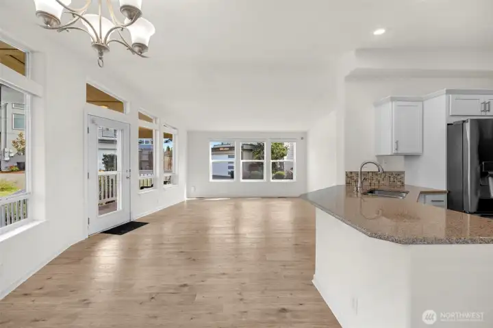 There is so much natural light in this room.