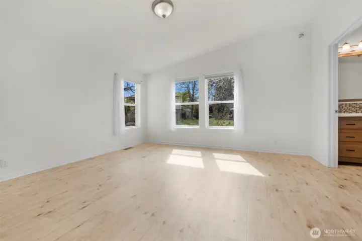 Spacious primary bedroom