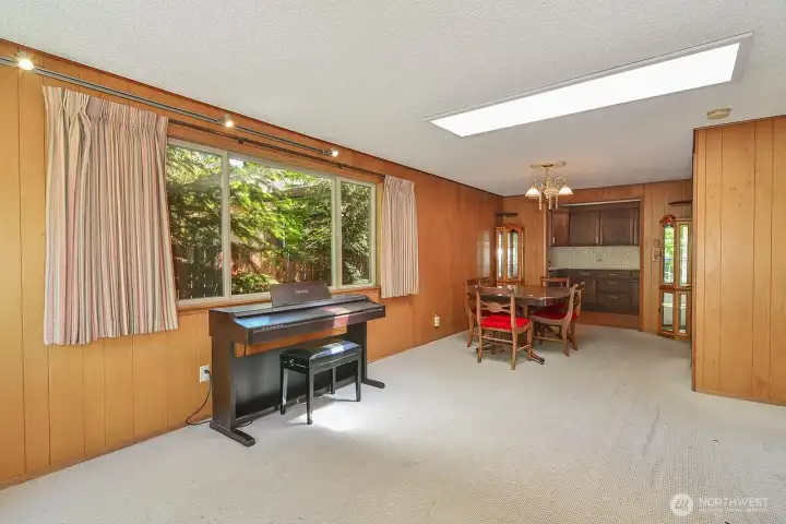 Large Family Room with Dining area.