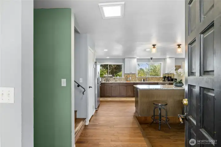 Entry looking towards kitchen.