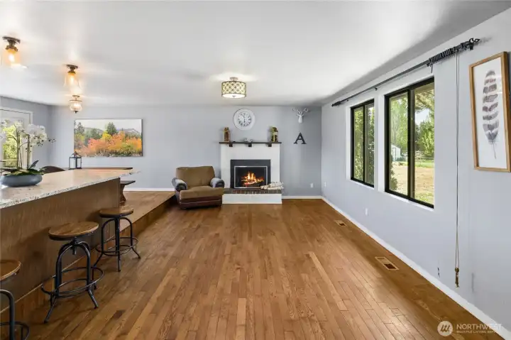 Gas fireplace in the great room.