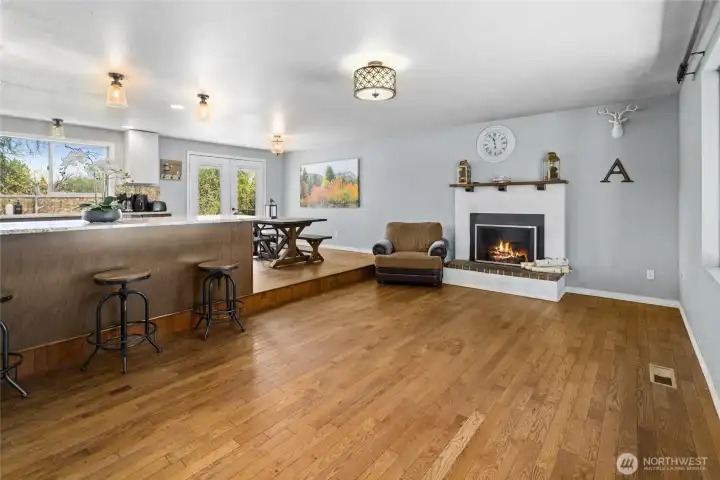 Hardwood floors throughout the main living space.