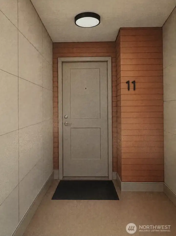 Rendering of the front door. Coming soon!