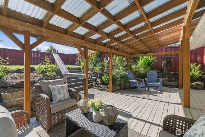 Wonderful, covered patio area.