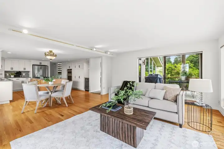 OPEN! the informal dining area and family room open to the incredible kitchen OPEN! the informal dining area and family room open to the incredible kitchen