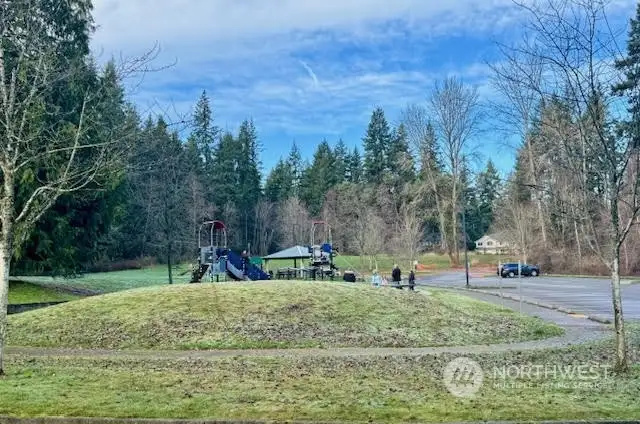 Big Finn Hill Park offers playground, sports field and more hiking/biking trails.
