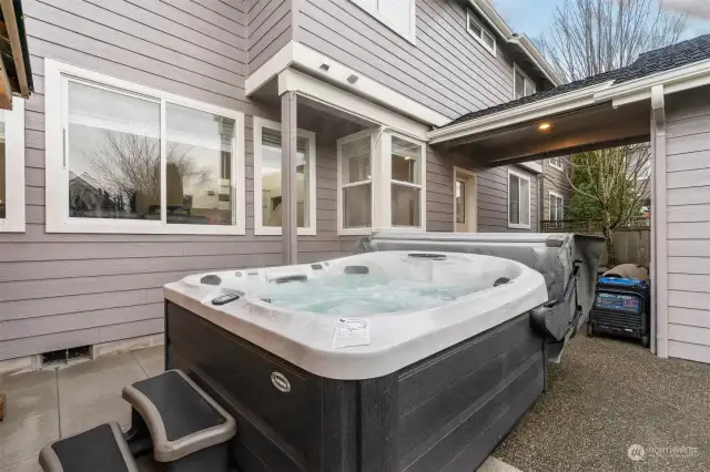 Hot tub is fairly new and negotiable