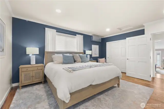 This spacious bedroom is a true retreat, offering not only a serene place to rest but also thoughtful amenities that enhance daily living- a private en-suite bath and a dedicate office space. A perfect 2nd primary for guests or luxury living.
