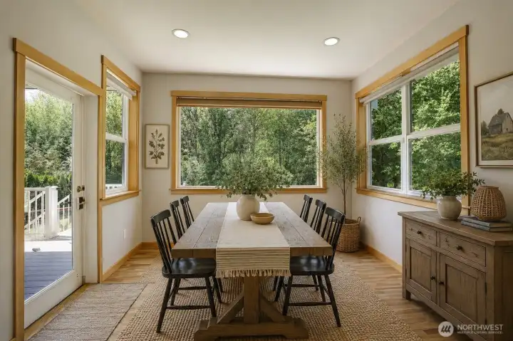Dining area off kitchen - virtually staged Dining area off kitchen - virtually staged