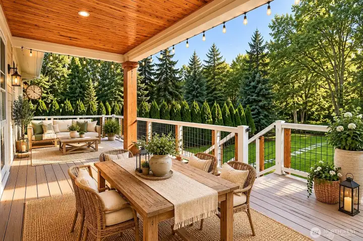 Back Patio off kitchen - virtually staged Back Patio off kitchen - virtually staged