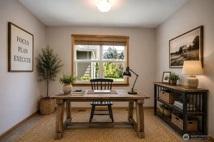 Home office - virtually staged Home office - virtually staged