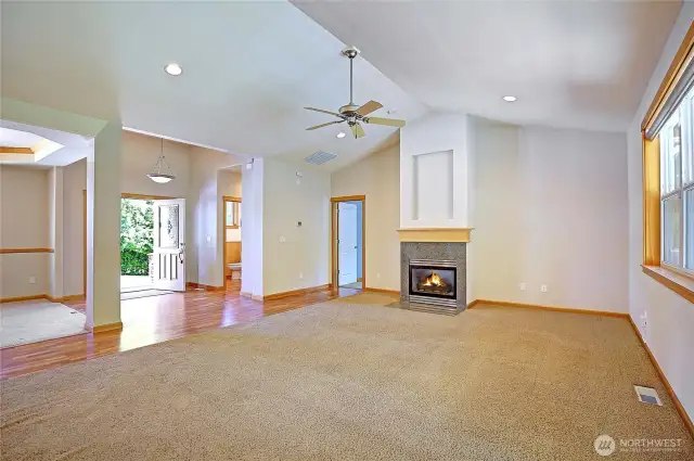Upon entering your are greeted with a large living room