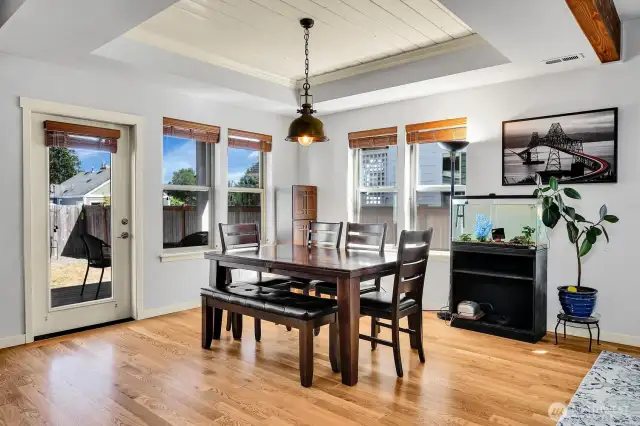 Dining area with lots of natural light.
