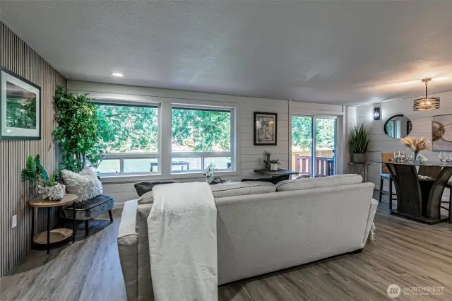 Living room with views of the water