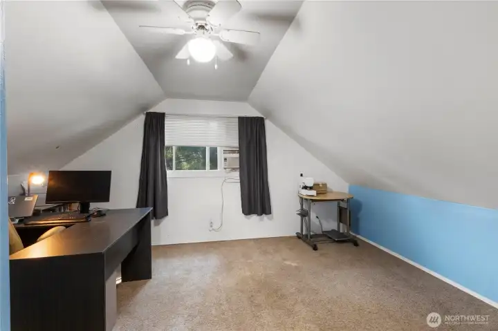 Bedroom 3 is upstairs and currently used as an office.