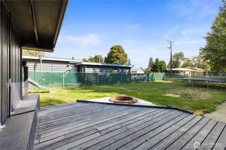 The back deck and firepit.
