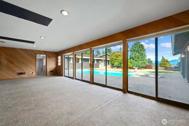 Pool house living area.
