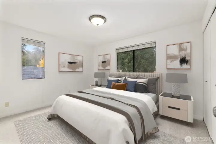 Bedroom 2 - Virtual staging for reference.