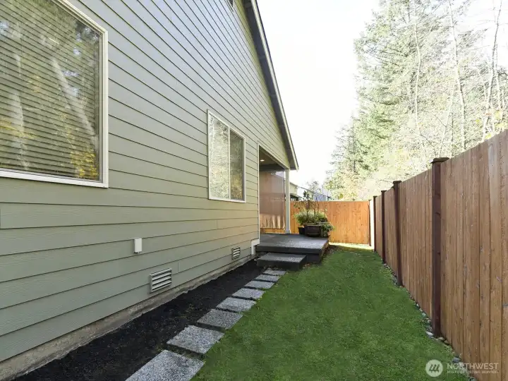 Sprinkler systems in back yard.  Also a storage shed included with sale.