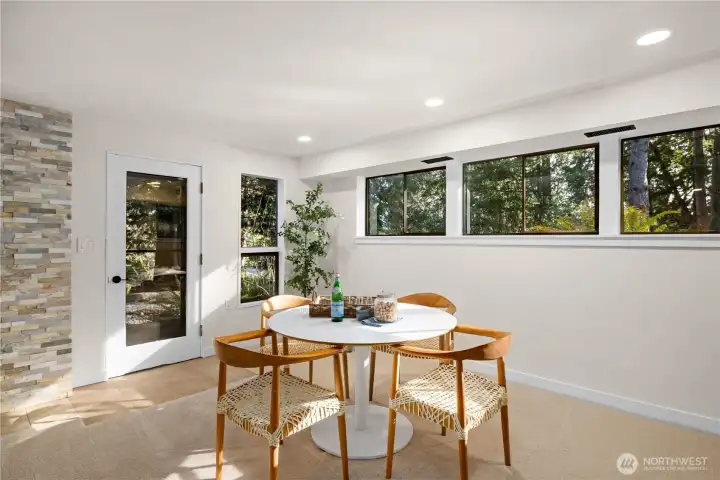 Abundant natural light and peaceful garden views create an inviting, comfortable living space.
