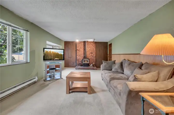 Living Room/Family Room; Freestanding Wood burning stove
