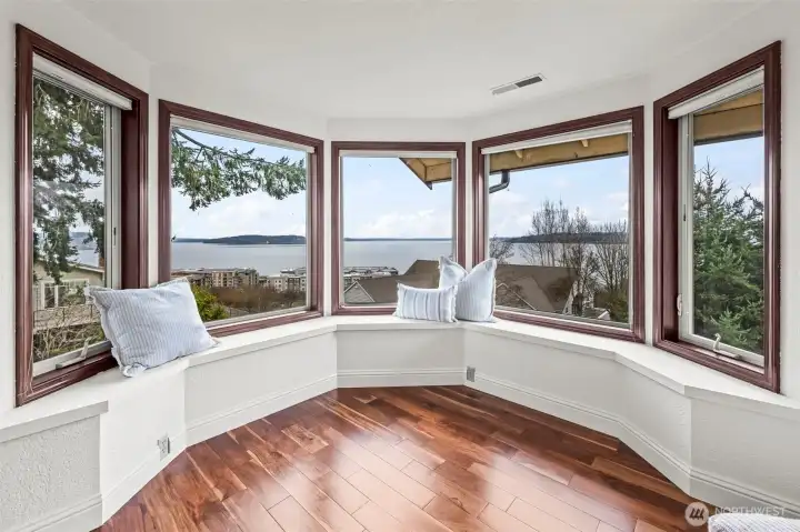 Primary bedroom view from windows