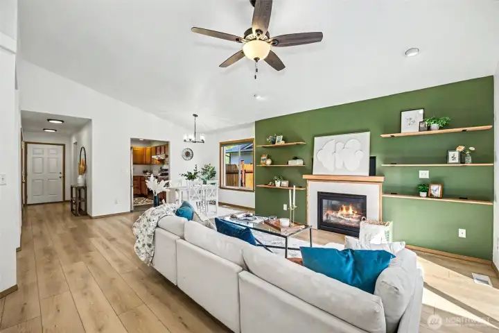 Open concept living and dining area is great for entertaining!