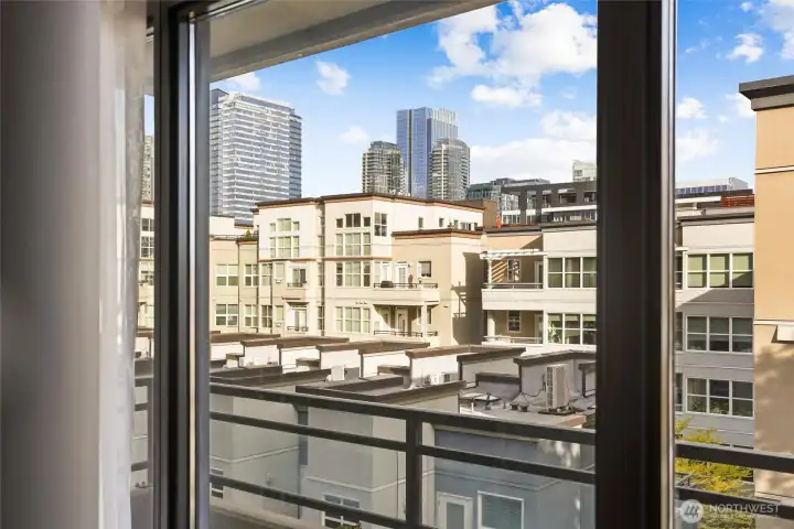 Views of the city skyline offering tons of natural light.