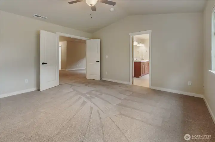 Spacious primary bedroom