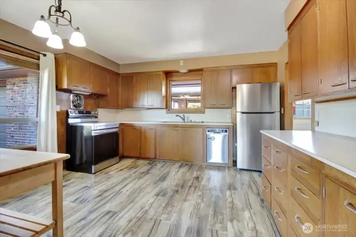 Eat-in kitchen. Very spacious and plenty of room for a dining table. Eat-in kitchen. Very spacious and plenty of room for a dining table.