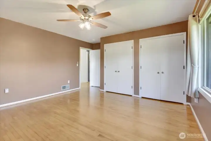 Dual closets in bedroom #1. Dual closets in bedroom #1.