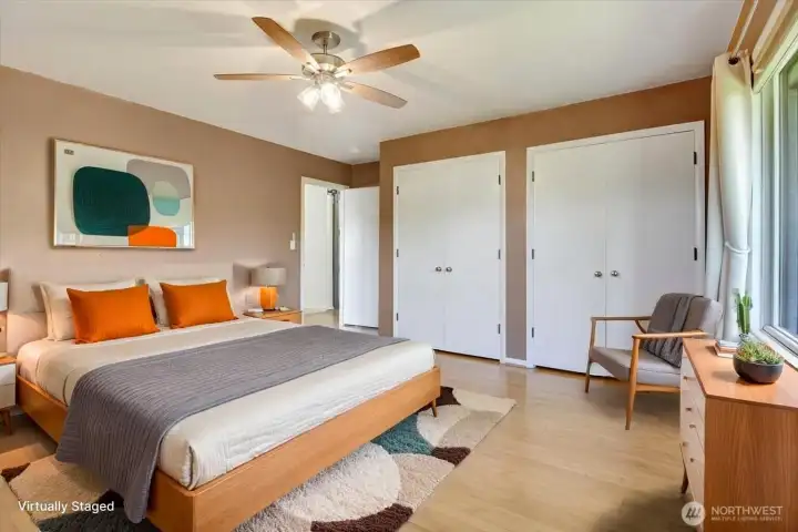 Virtual staging of bedroom #1 Virtual staging of bedroom #1