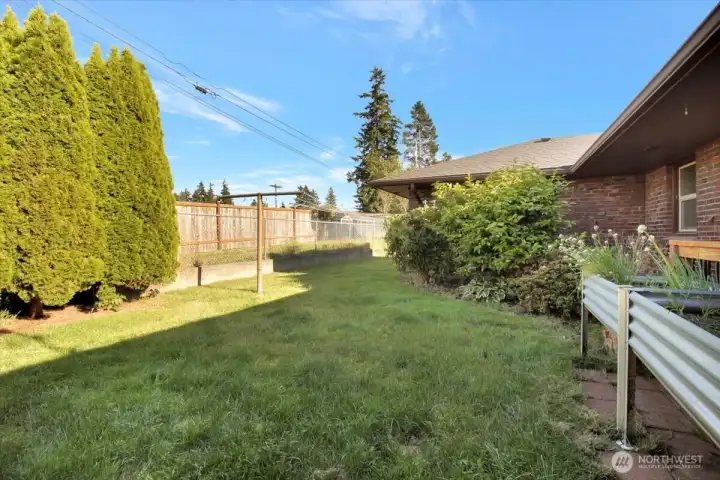 The backyard offer sunny space for gardening! The backyard offer sunny space for gardening!